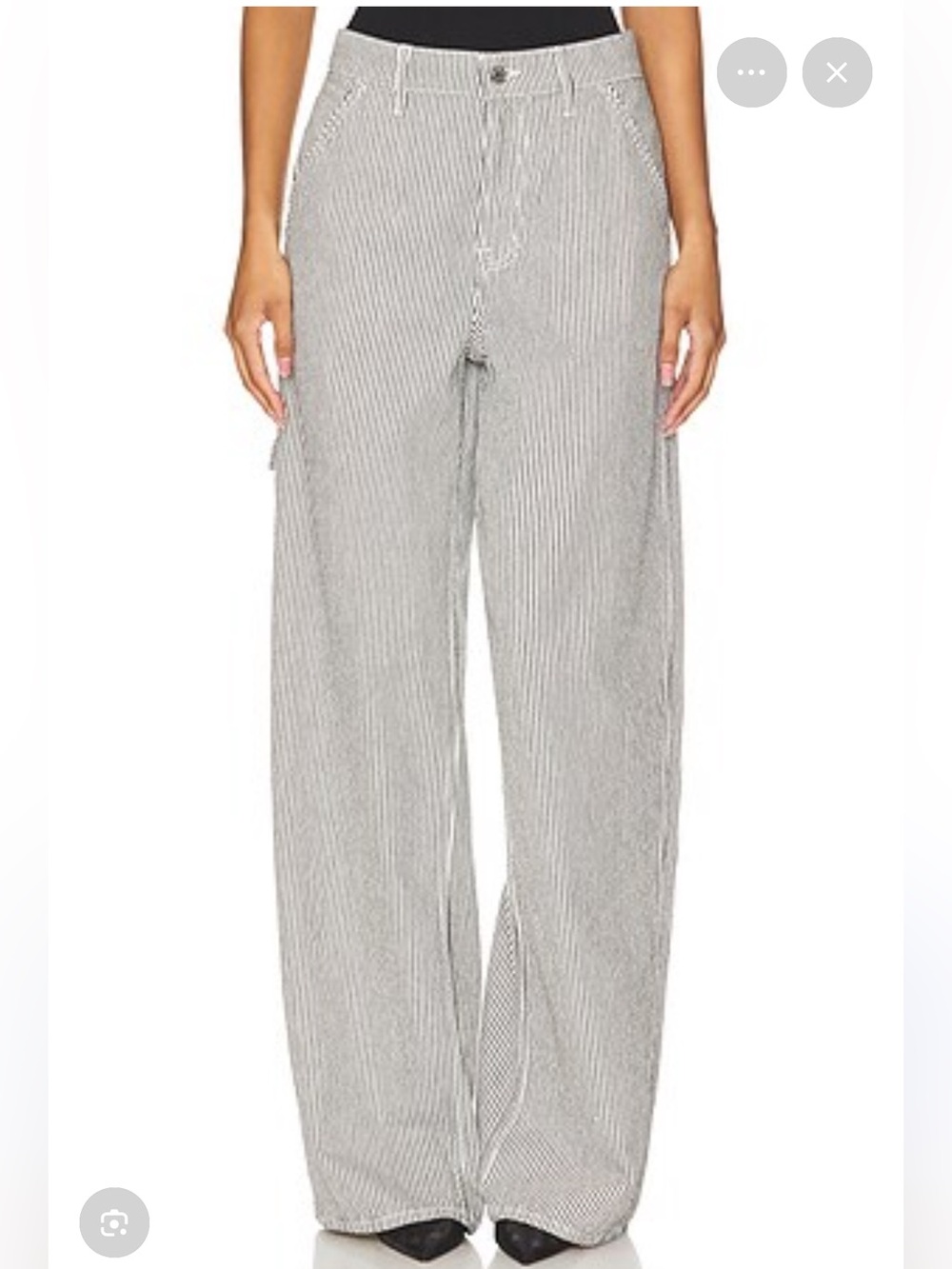 Grlfrnd women’s Angelina baggy slouch jeans in ticking stripe
